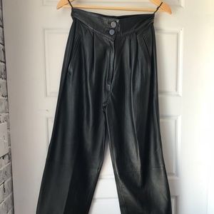 100% Leather High Wasted Pants